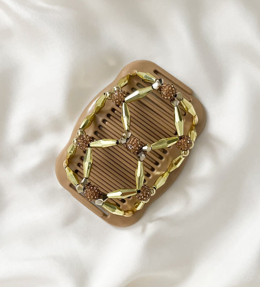 Hair Accessories, Gold Hair Clips for Women with Short, Long, Thick, Thin, Fine Hair, Double Elastic Hair Combs, Bun Holder, Hair Updo